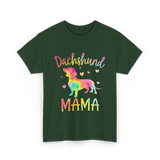 Dachshund Mama Colorful Doxie T-Shirt - Forest Green