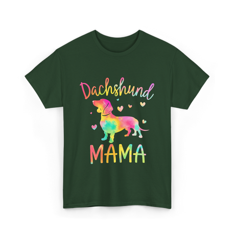 Dachshund Mama Colorful Doxie T-Shirt - Forest Green