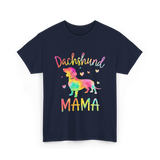 Dachshund Mama Colorful Doxie T-Shirt - Navy