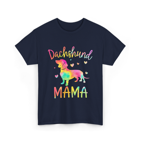 Dachshund Mama Colorful Doxie T-Shirt - Navy