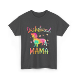 Dachshund Mama Colorful Doxie T-Shirt - Dark Heather