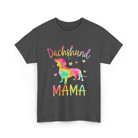 Dachshund Mama Colorful Doxie T-Shirt - Dark Heather