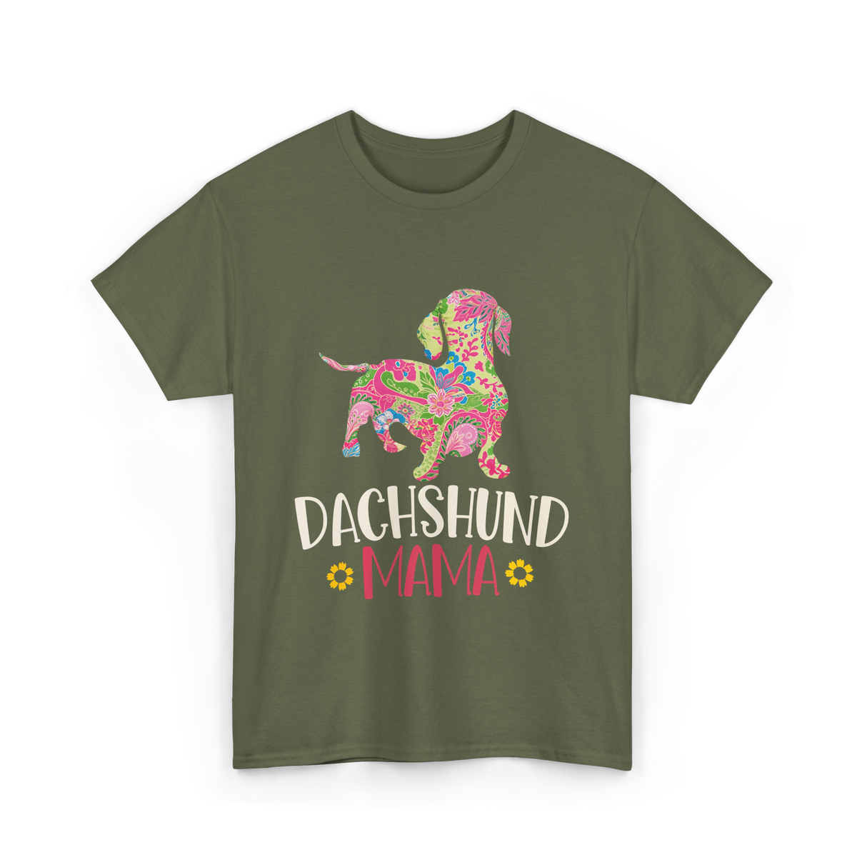 Dachshund Mama Dachshund Dog T-Shirt - Military Green