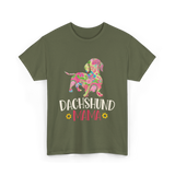 Dachshund Mama Dachshund Dog T-Shirt - Military Green