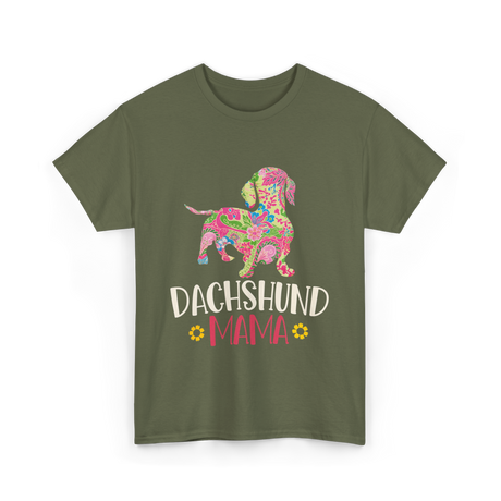 Dachshund Mama Dachshund Dog T-Shirt - Military Green