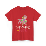 Dachshund Mama Dachshund Dog T-Shirt - Red