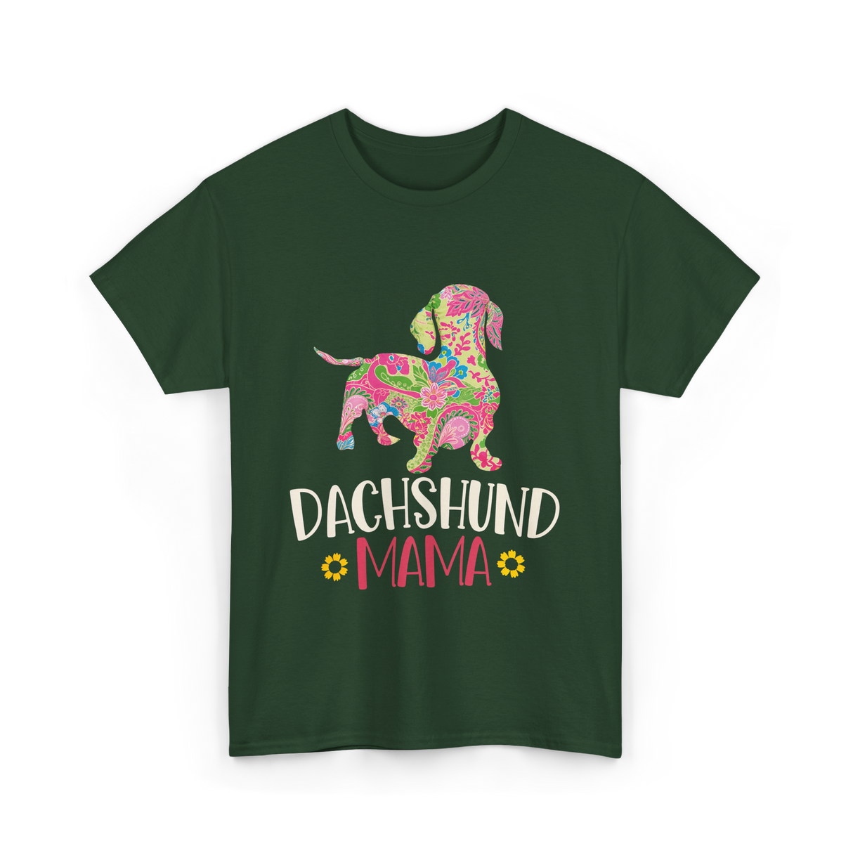 Dachshund Mama Dachshund Dog T-Shirt - Forest Green