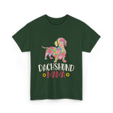 Dachshund Mama Dachshund Dog T-Shirt - Forest Green