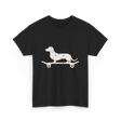 Dachshund on Skateboard Dachshund Dog T-Shirt - Black