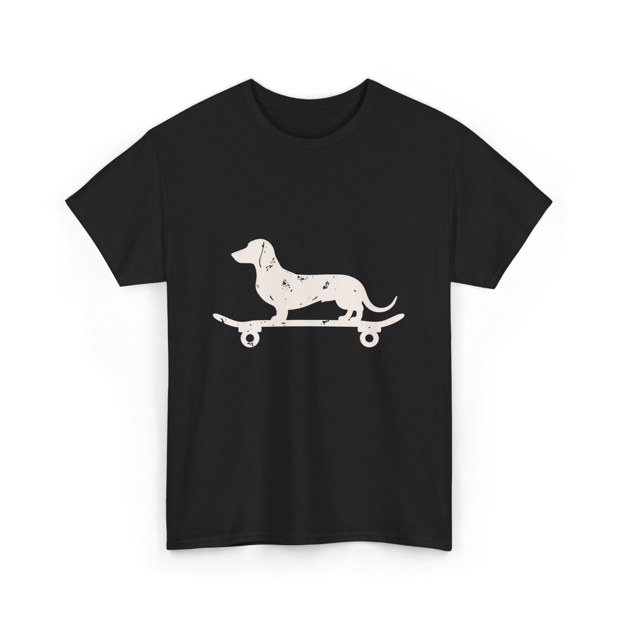 Dachshund on Skateboard Dachshund Dog T-Shirt - Black