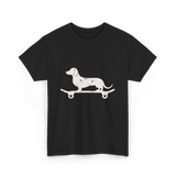 Dachshund on Skateboard Dachshund Dog T-Shirt - Black