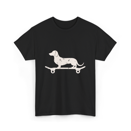 Dachshund on Skateboard Dachshund Dog T-Shirt - Black