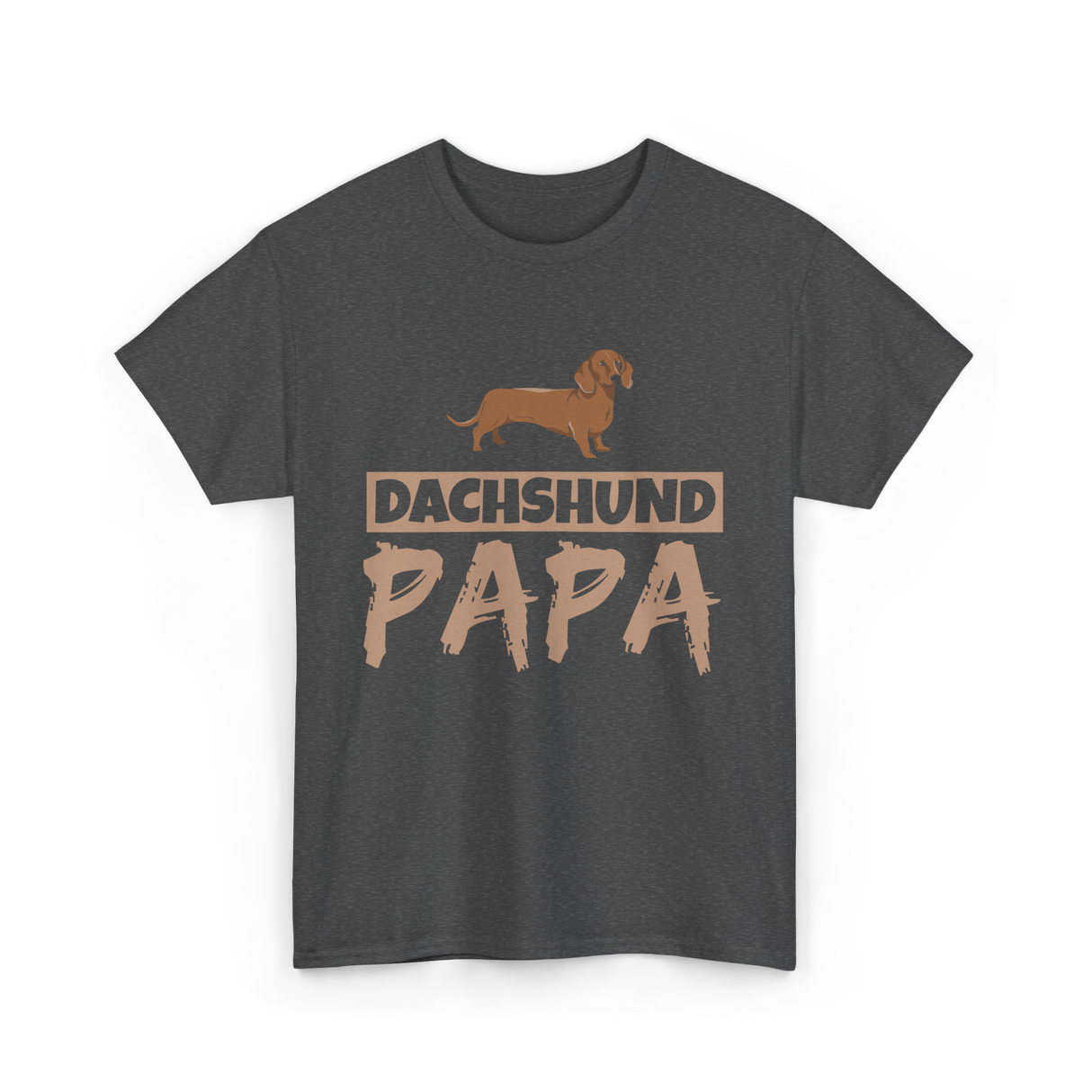 Dachshund Papa Dog Owner T-Shirt - Dark Heather