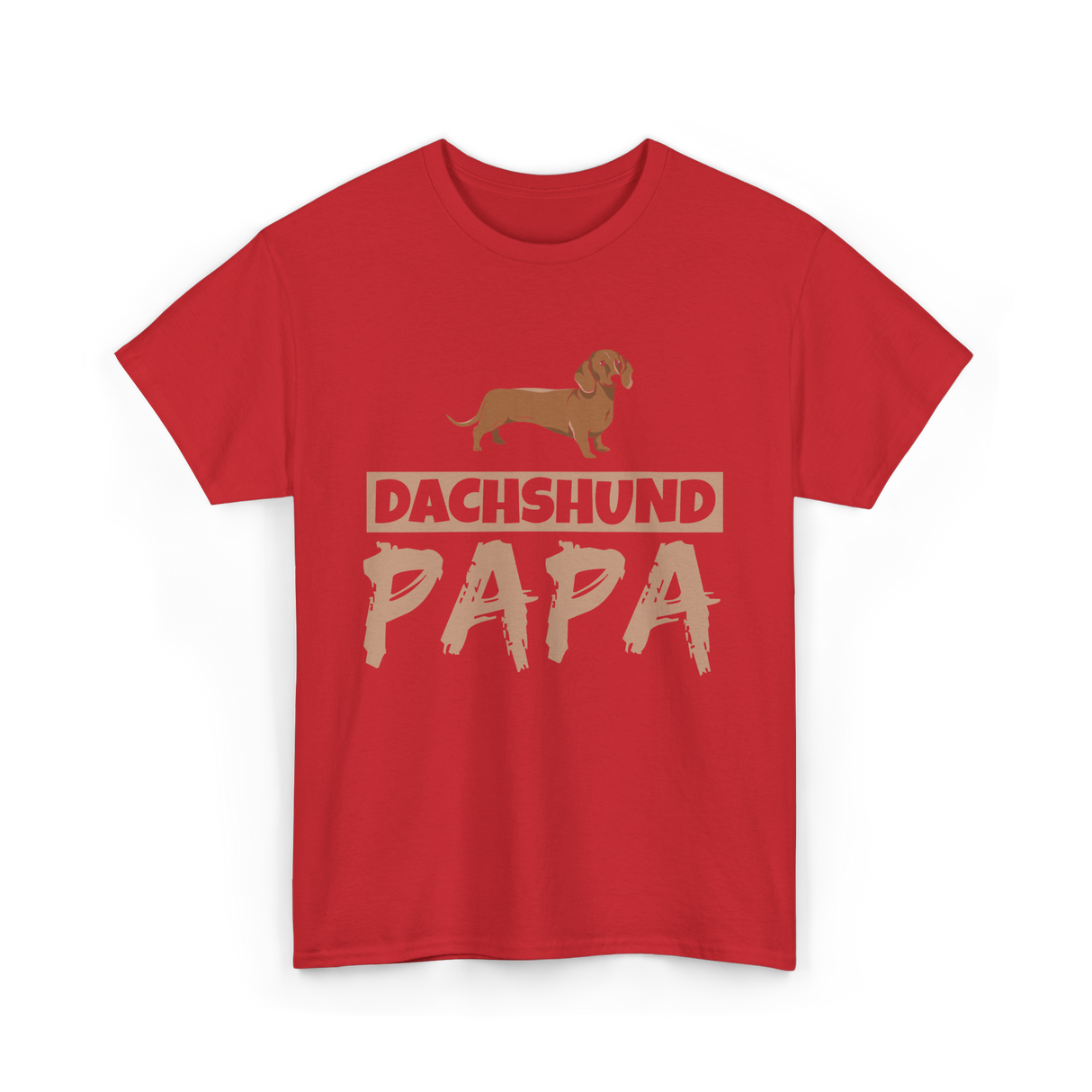 Dachshund Papa Dog Owner T-Shirt - Red