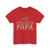 Dachshund Papa Dog Owner T-Shirt - Red