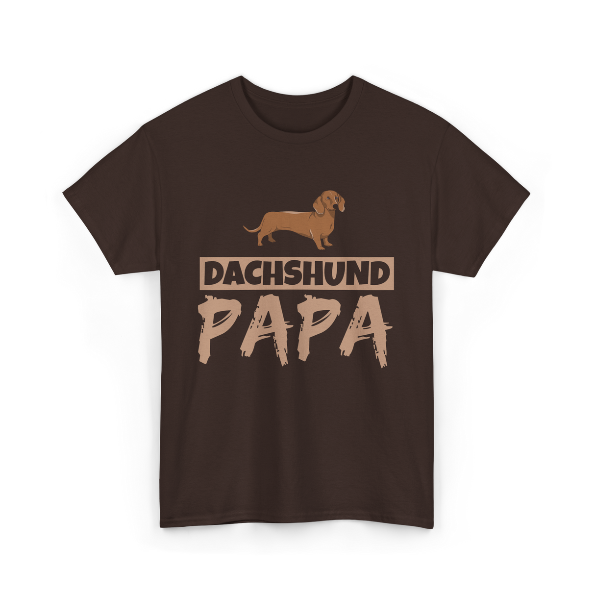 Dachshund Papa Dog Owner T-Shirt - Dark Chocolate