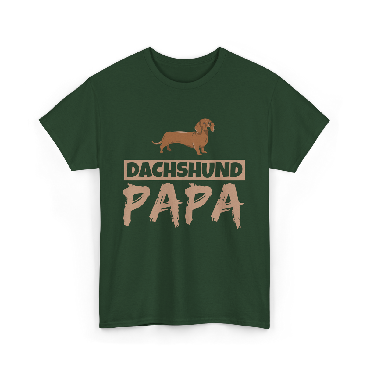 Dachshund Papa Dog Owner T-Shirt - Forest Green