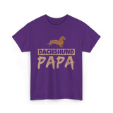 Dachshund Papa Dog Owner T-Shirt - Purple