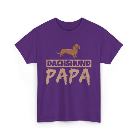 Dachshund Papa Dog Owner T-Shirt - Purple