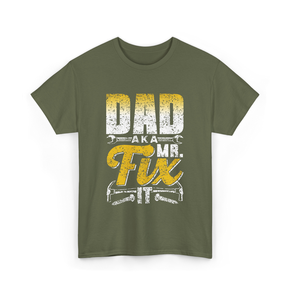 Dad Aka Mr Fix Handyman T-Shirt - Military Green