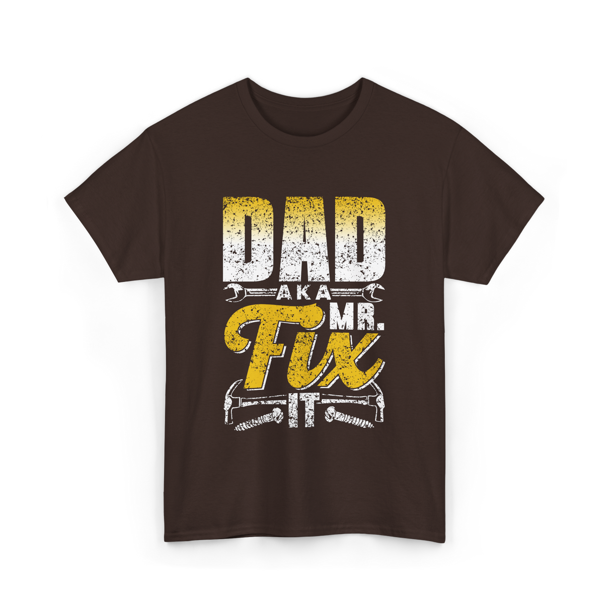 Dad Aka Mr Fix Handyman T-Shirt - Dark Chocolate