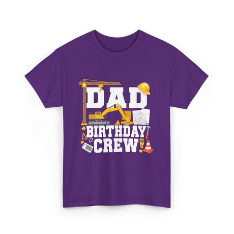 Dad Birthday Crew Construction T-Shirt - Purple