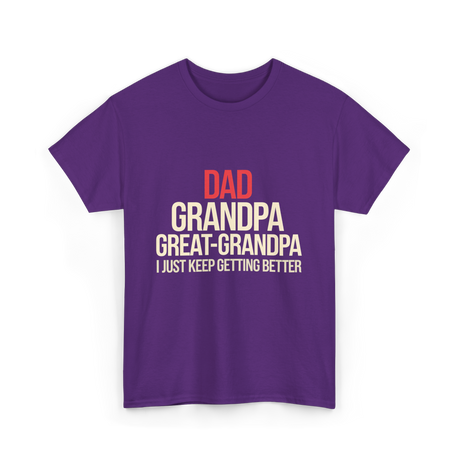 Dad Grandpa Great-Grandpa T-Shirt - Purple