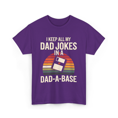 Dad Jokes Dad-a-base T-Shirt - Purple