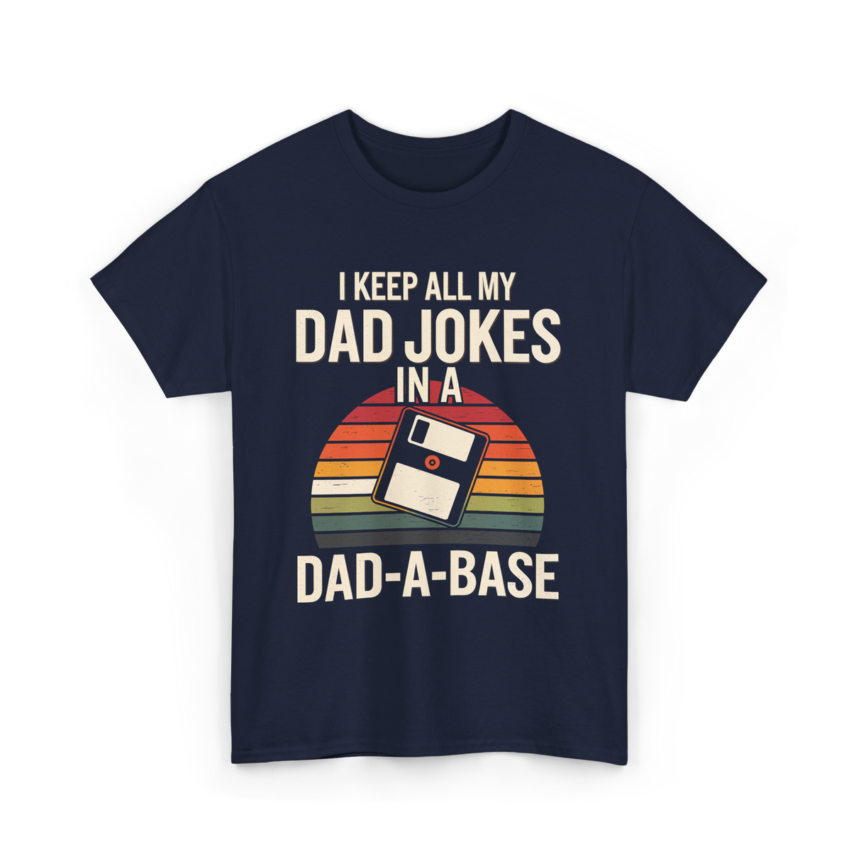 Dad Jokes Dad-a-base T-Shirt - Navy