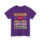 Dad Lawn Care Legend Husband T-Shirt - Purple