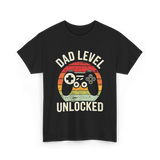 Dad Level Unlocked Gaming T-Shirt - Black