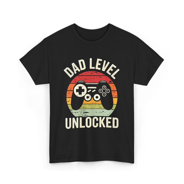 Dad Level Unlocked Gaming T-Shirt - Black