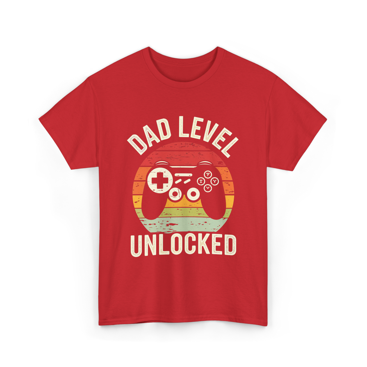 Dad Level Unlocked Gaming T-Shirt - Red