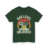 Dad Level Unlocked Gaming T-Shirt - Forest Green