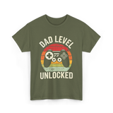 Dad Level Unlocked Gaming T-Shirt - Military Green