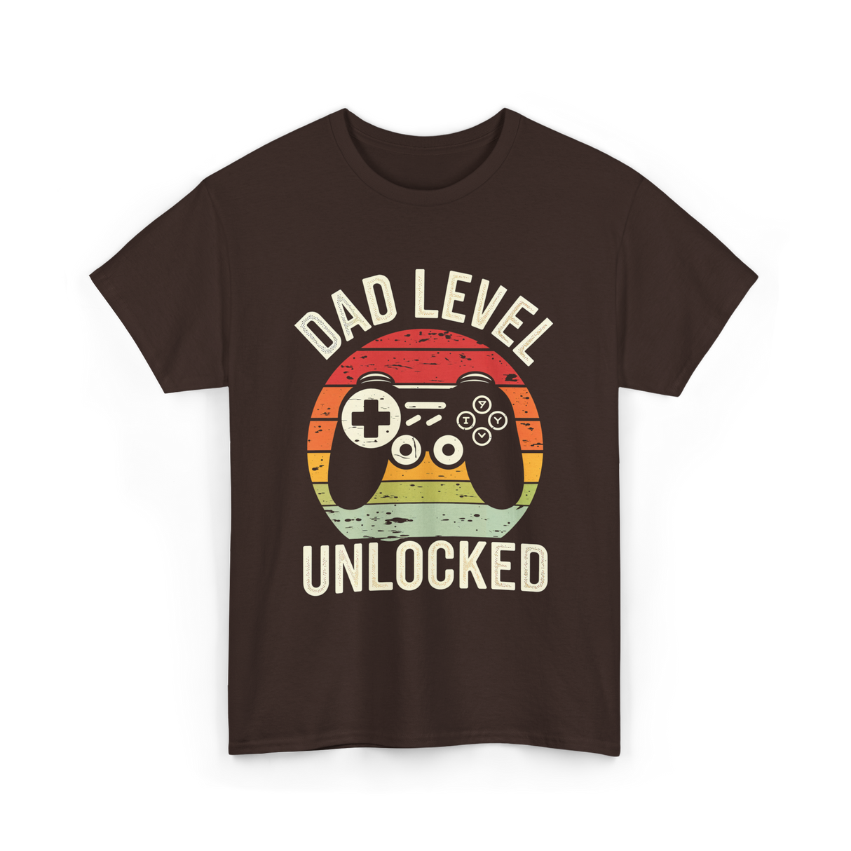 Dad Level Unlocked Gaming T-Shirt - Dark Chocolate