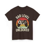 Dad Level Unlocked Gaming T-Shirt - Dark Chocolate