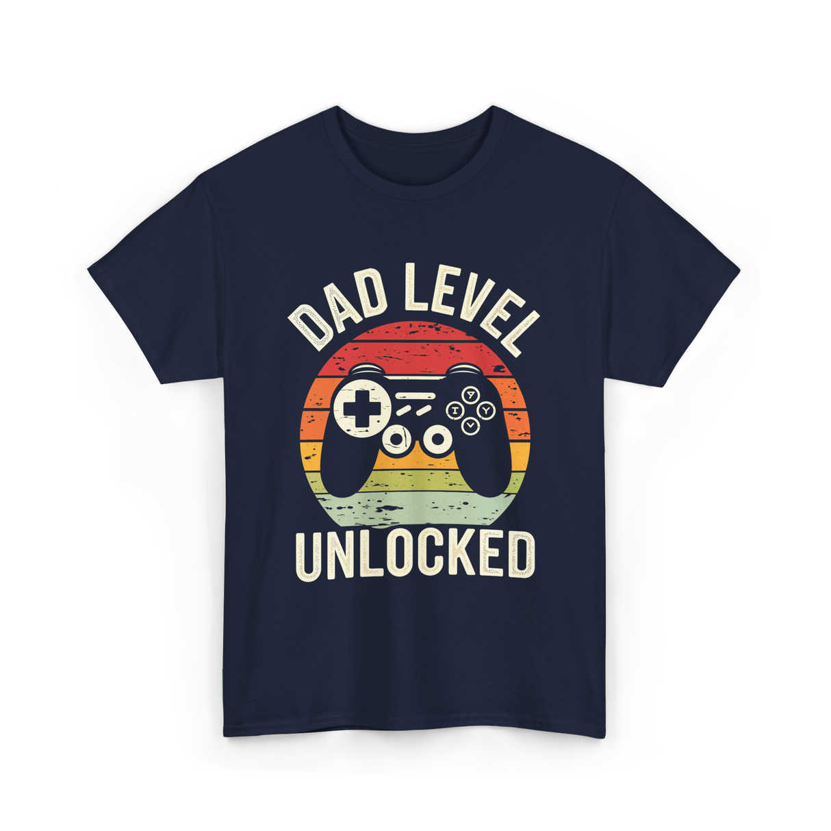 Dad Level Unlocked Gaming T-Shirt - Navy