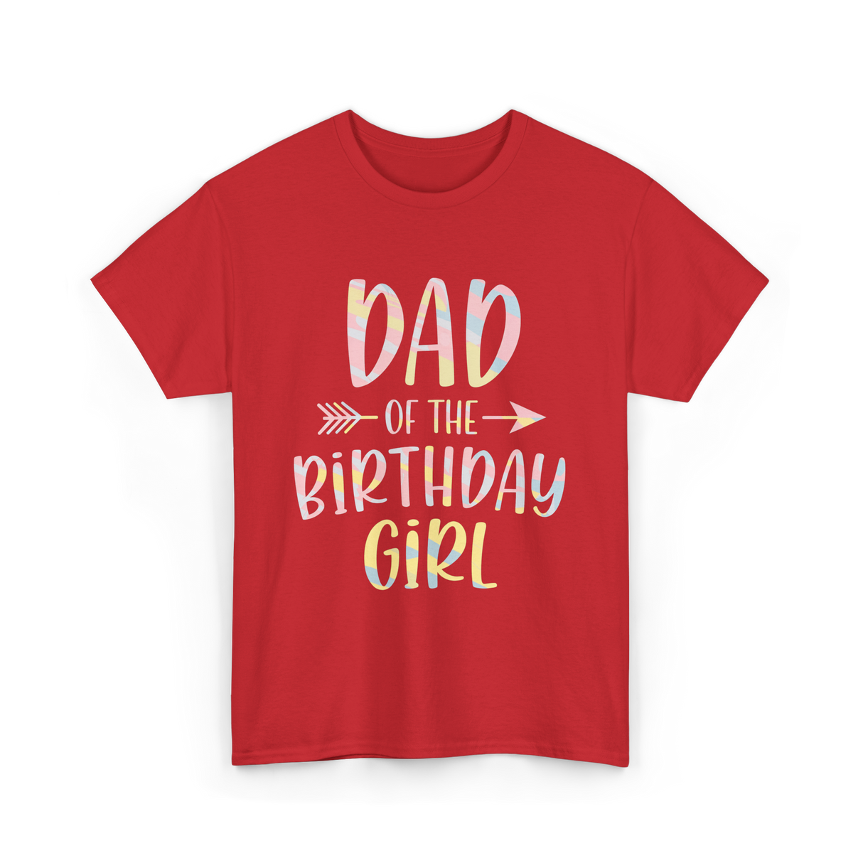 Dad of the Birthday Girl Birthday T-Shirt - Red