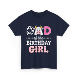Dad of The Birthday Girl Cow T-Shirt - Navy