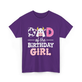 Dad of The Birthday Girl Cow T-Shirt - Purple