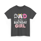 Dad of The Birthday Girl Cow T-Shirt - Dark Heather