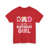 Dad of The Birthday Girl Cow T-Shirt - Red