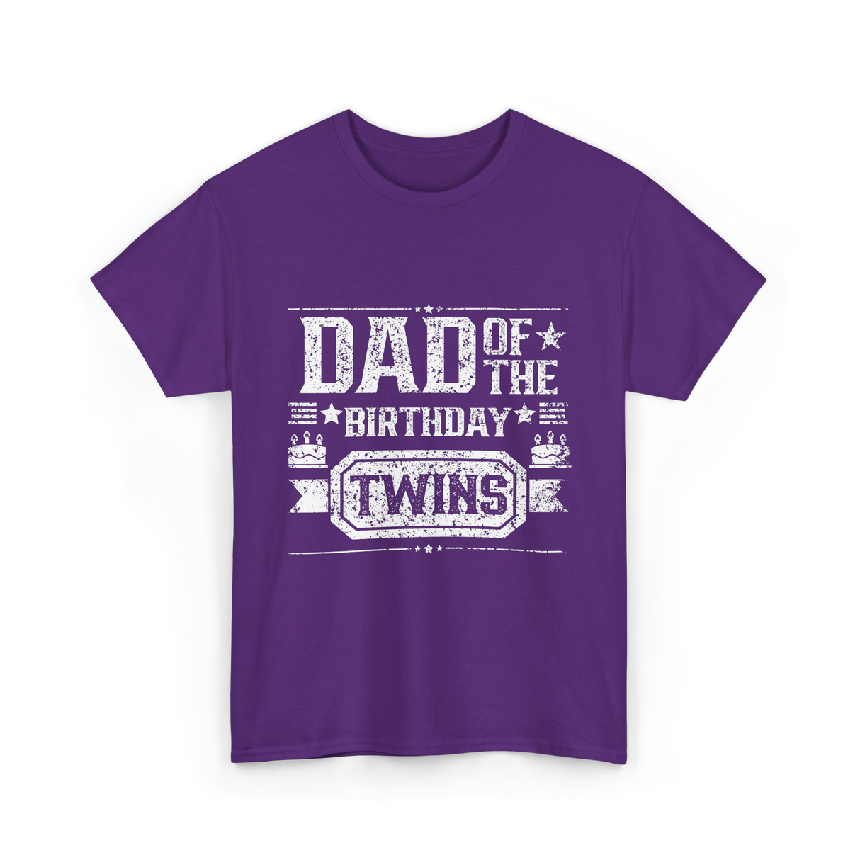 Dad Of The Birthday Twins Celebration T-Shirt - Purple