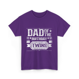 Dad Of The Birthday Twins Celebration T-Shirt - Purple