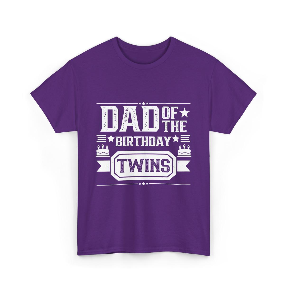 Dad Of The Birthday Twins Father T-Shirt - Purple