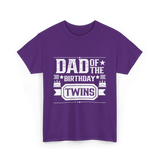 Dad Of The Birthday Twins Father T-Shirt - Purple