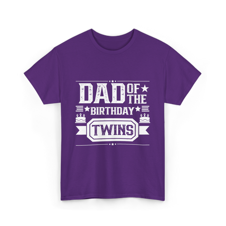 Dad Of The Birthday Twins Father T-Shirt - Purple