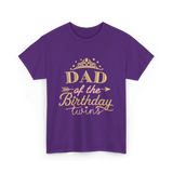 Dad of the Birthday Twins Party T-Shirt - Purple