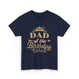 Dad of the Birthday Twins Party T-Shirt - Navy